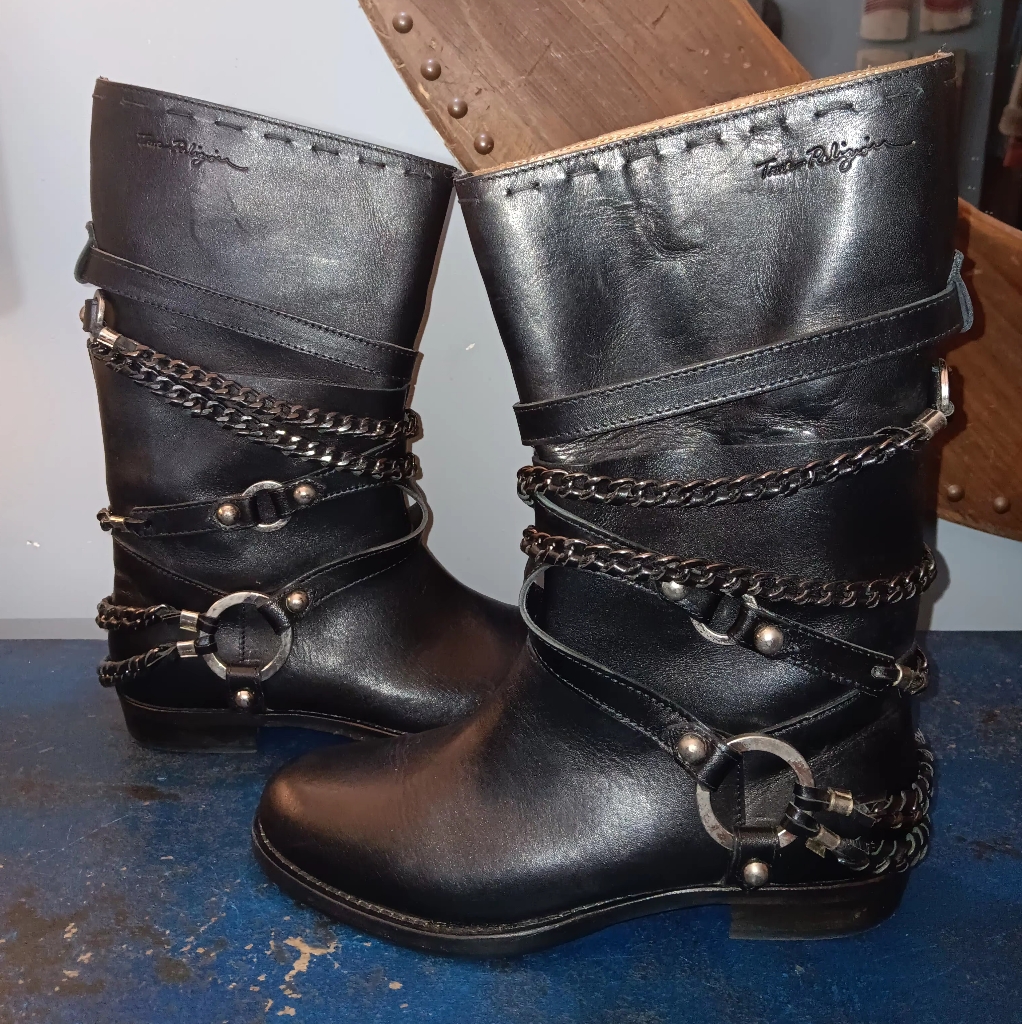 True Religion Vintage Motorcycle Boots